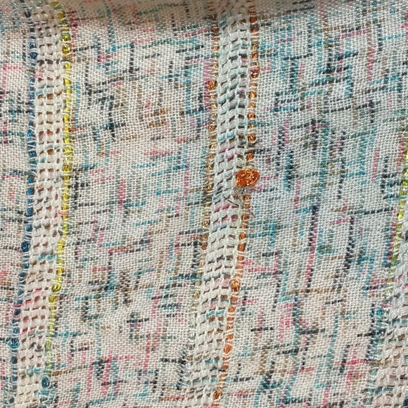 UO Cream and Multi Color Scarf with Fringe - Picture 6 of 7